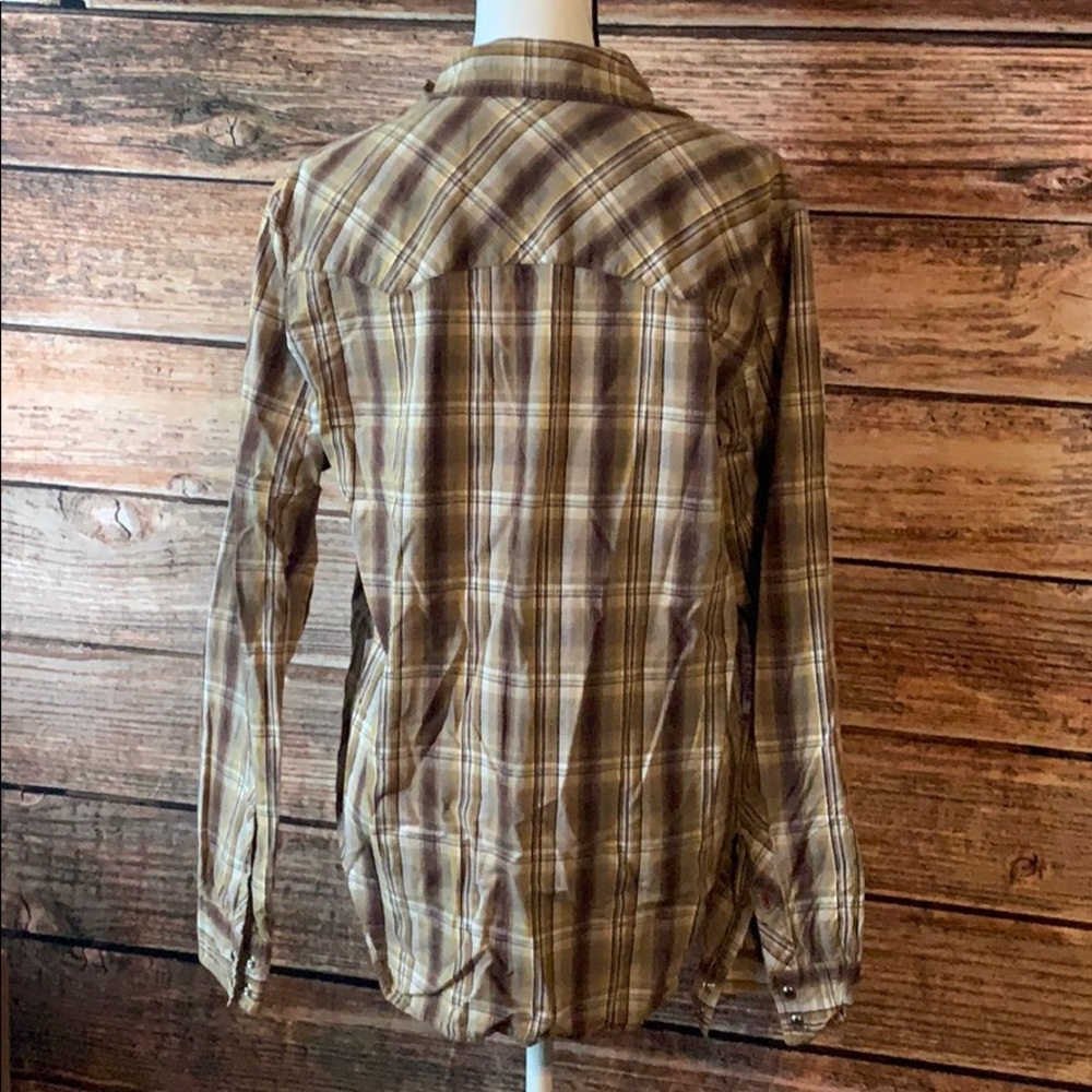 Levi’s• Snap Button Yellow & Brown Rustic Top - Picture 7 of 7